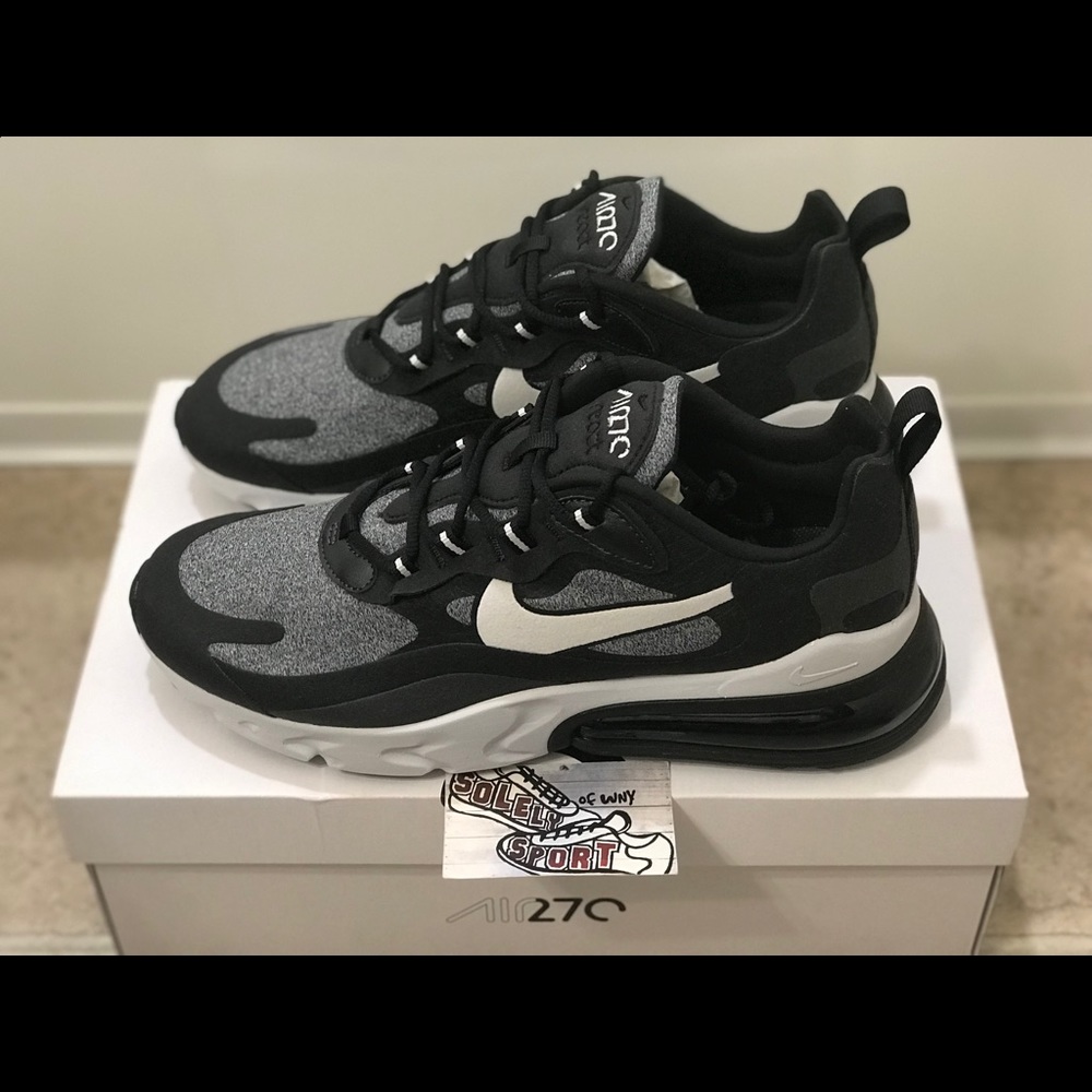 NEW Nike Air Max 270 React Black White Running 720 - Picture 3 of 7
